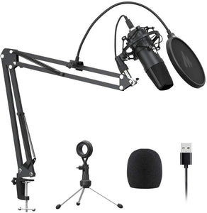 USB Microphone MAONO AU-A04 Plus Cardioid Condenser Podcast Mic 192kHz/24bit Plug and Play, Provide Two Mic Holders for Livestreaming, Voice Over, YouTube, Gaming, ASMR